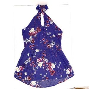 💜Purple Floral Halter Top